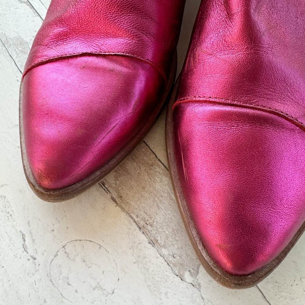 Free People Metallic Pink Leather D'Orsay Flats - Picture 5 of 16